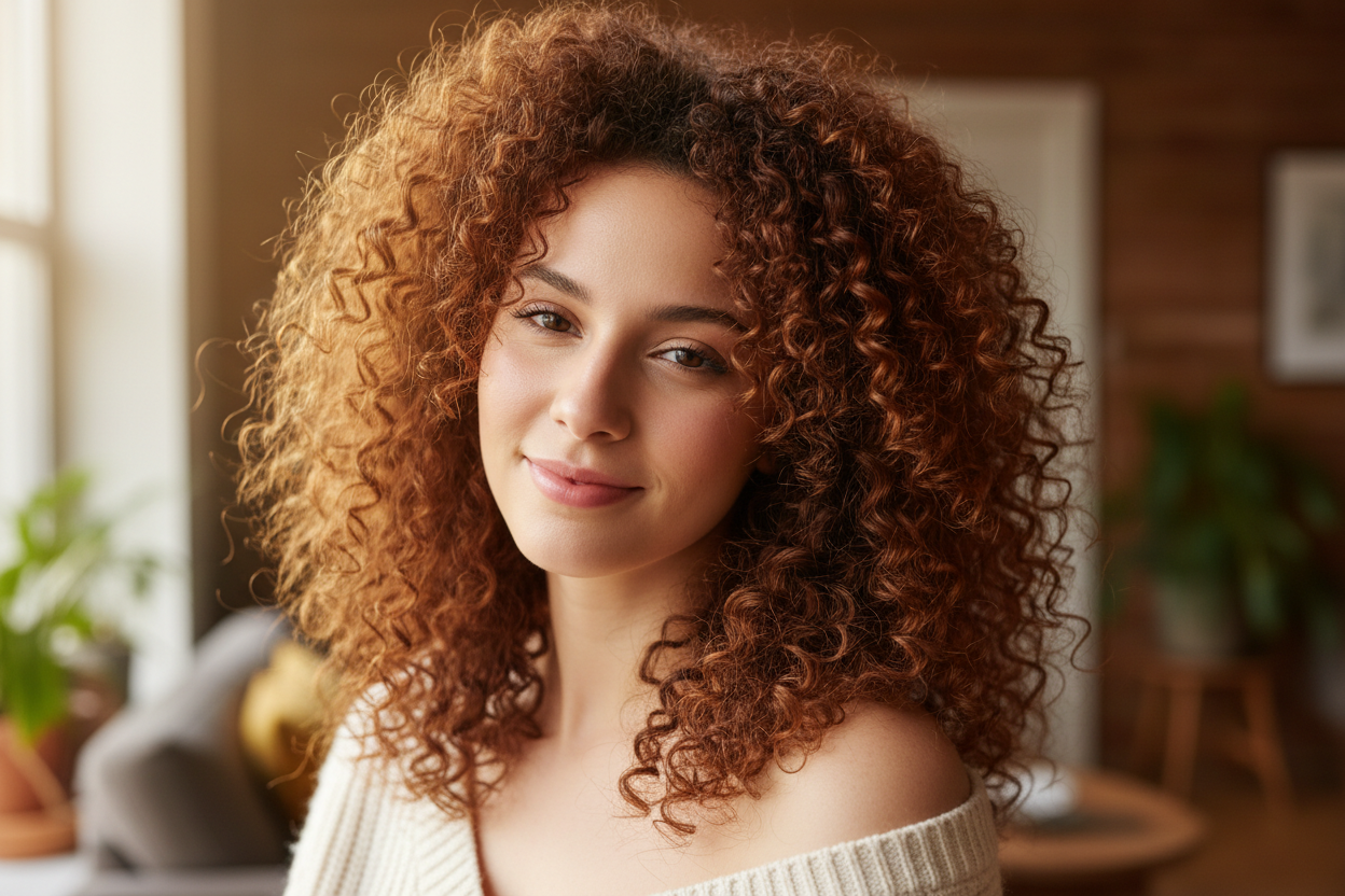 girl with pretty curly hair
